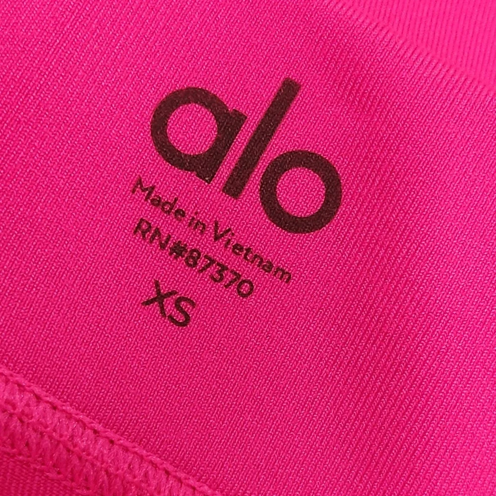 Alo Yoga 7/8 High-Waist Checkpoint Legging Drawstring Cropped Hot Pink Size XS